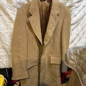 Vintage Men's Camel Hair Long Coat Large
